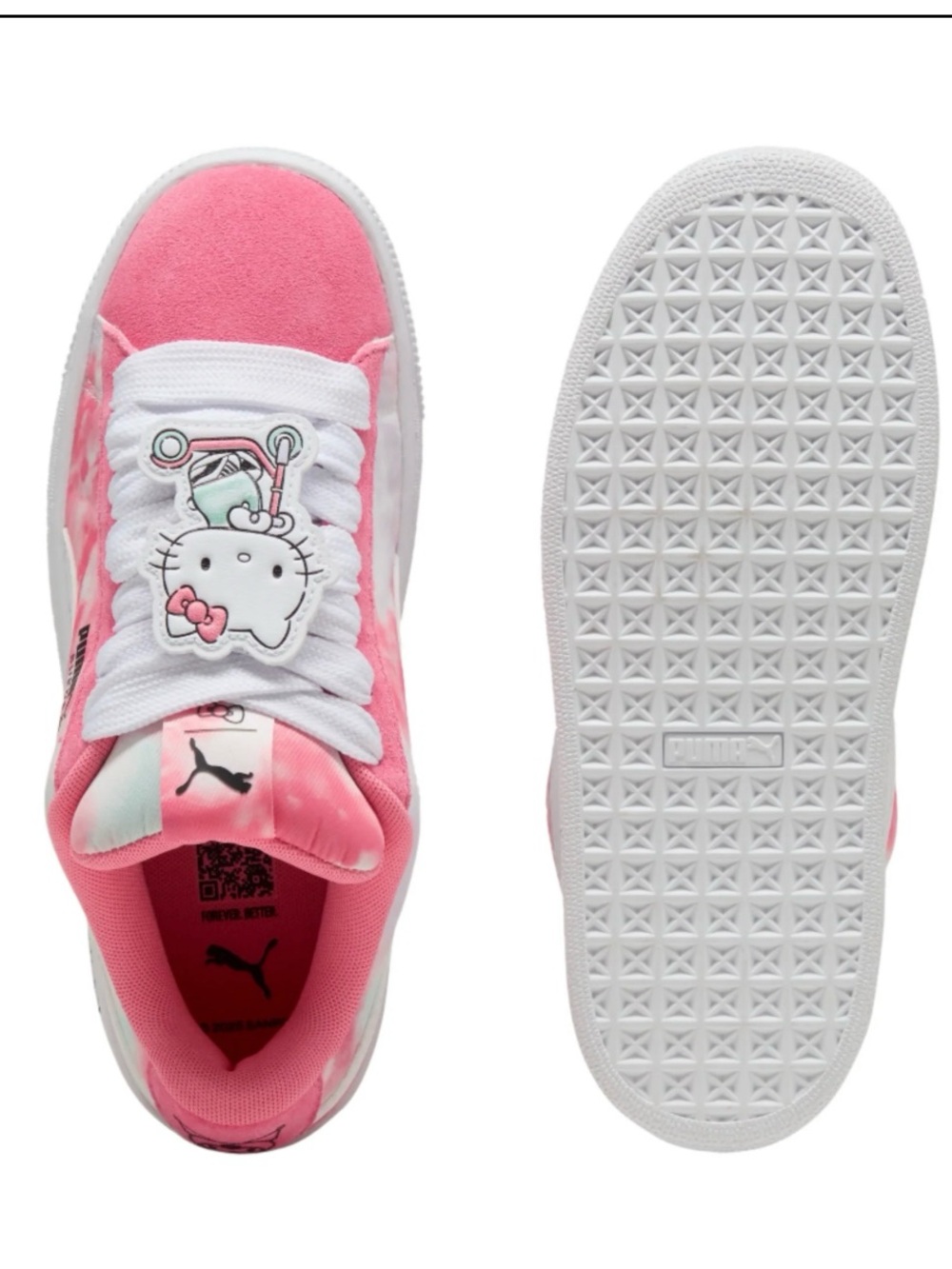 Puma Kids Pink & White Hello Kitty Accent Sneakers